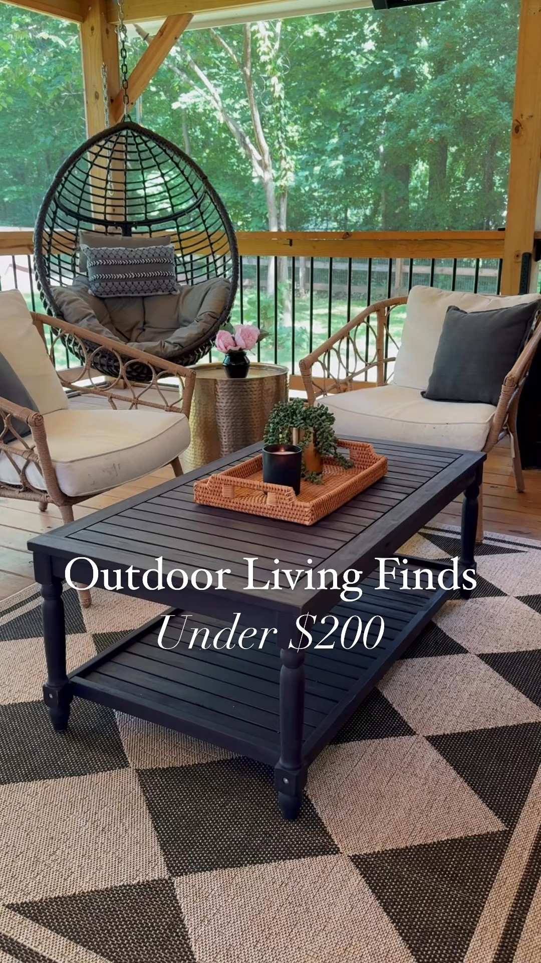 I can’t believe I bought this coffee table and my new throw pillows for under $200 at Kohl’s! It gave the screened in porch the little facelift it needed. I’m also obsessed with this rug that, yes, was also under $200 (ithe 5x7 is on sale for $119!). 

#LTKSeasonal #LTKHome