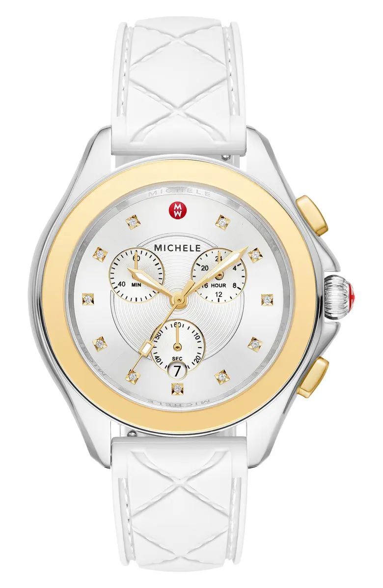 Women's Cape Chronograph White Silicone Watch, 38mm | Nordstrom Rack