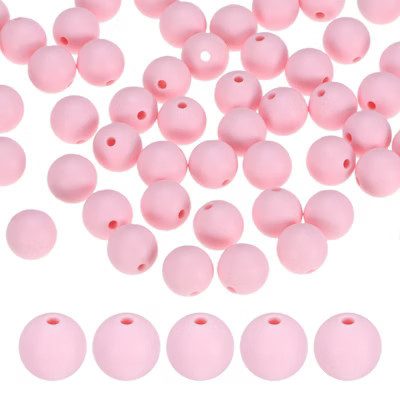 Unique Bargains Round Loose Rubber Beads Craft Smooth Small Hole for DIY Crafts 50 Pcs 12mm Light Purple Pink | Target