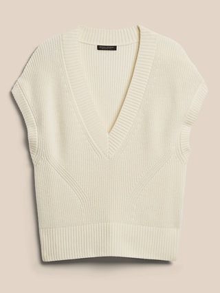 Oversized Washable Merino Sweater Vest | Banana Republic (US)