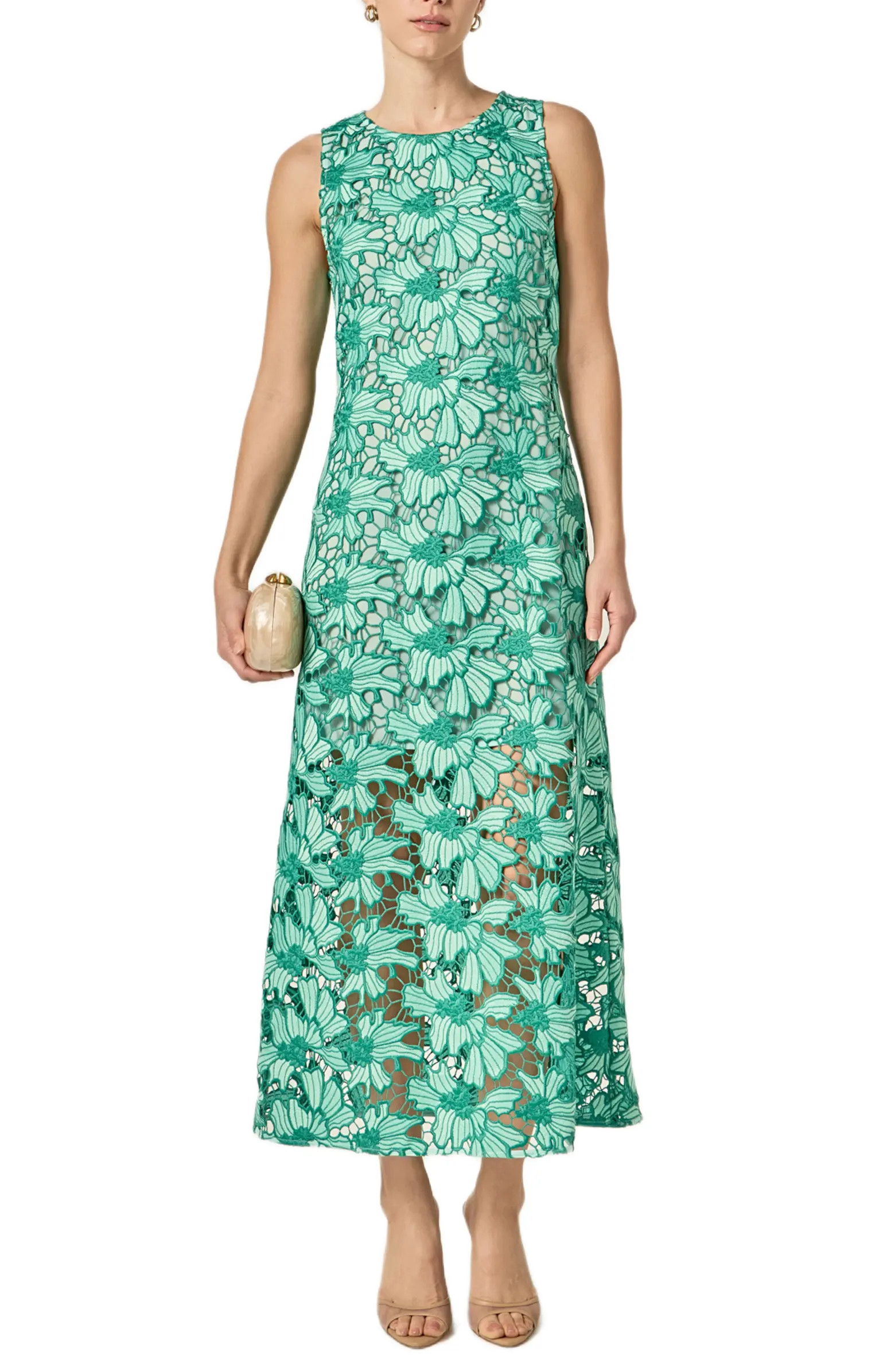 Floral Embroidered Sleeveless Maxi Dress | Nordstrom