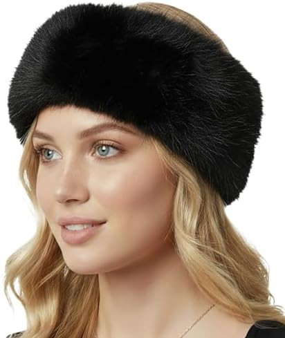 Funky Junque Fuzzy Headbands for Women – Fluffy Faux Fur Ear Warmer Head band, Warm Winter Furr... | Amazon (US)