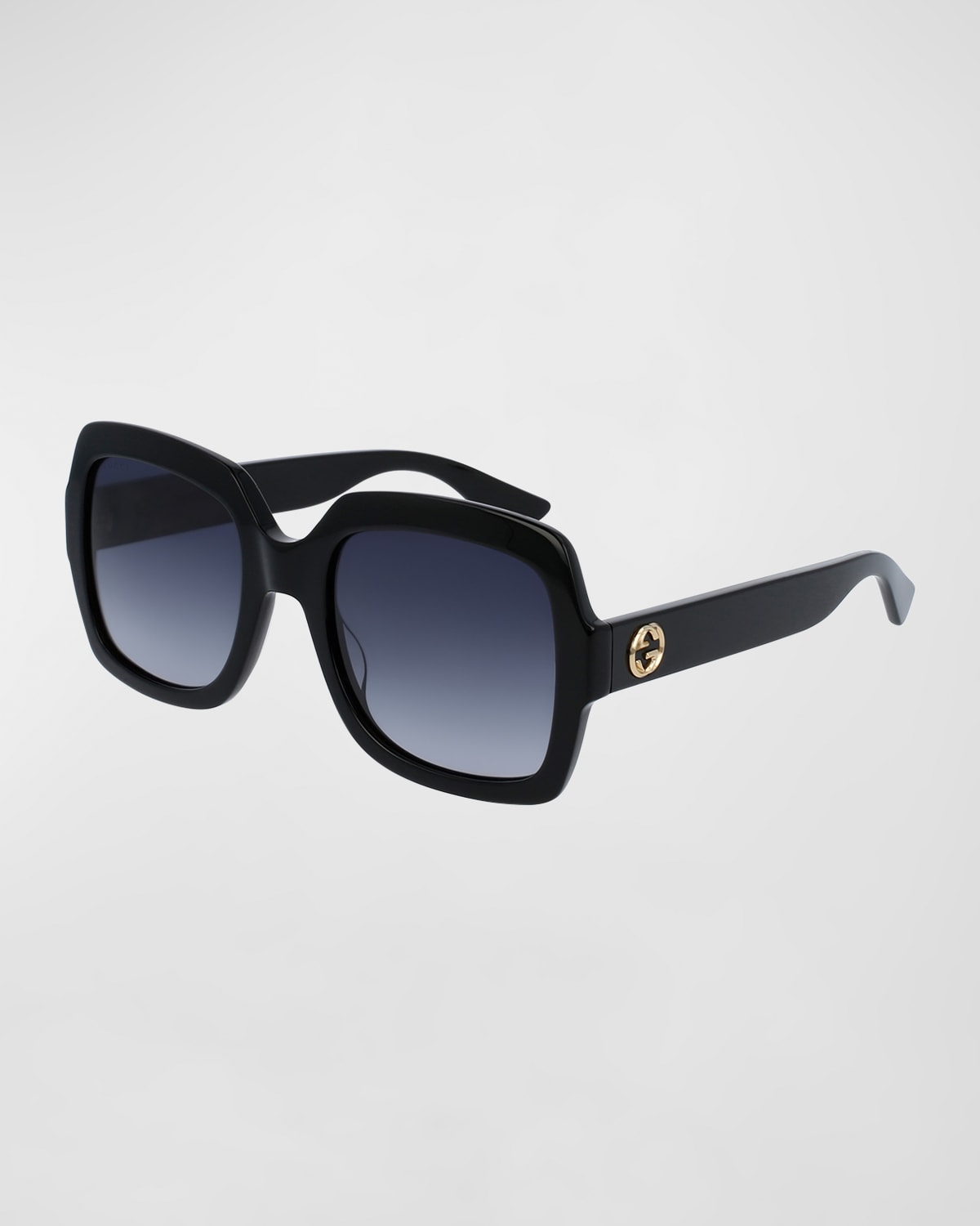 Classic Oversized Rectangular Sunglasses, Black | Neiman Marcus