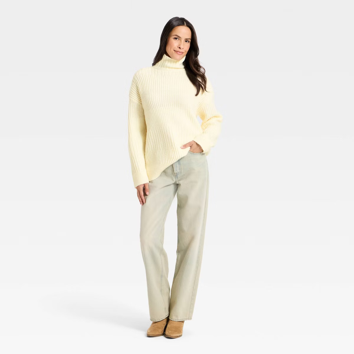Women's Textured Mock Turtleneck Pullover Sweater - Universal Thread™ | Target