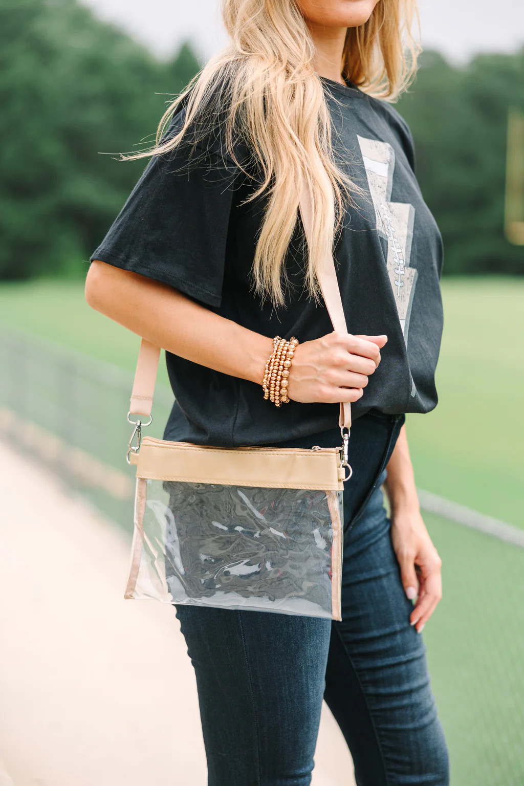 For The Win Gold Clear Purse | The Mint Julep Boutique