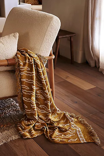 Jacquard Chenille Roseto Throw Blanket | Anthropologie (US)
