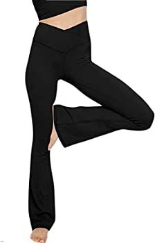 SHEADORE Womens Crossover Casual Stretchy Cute Bootleg Yoga Leggings Full Length Flare Bootcut El... | Amazon (US)