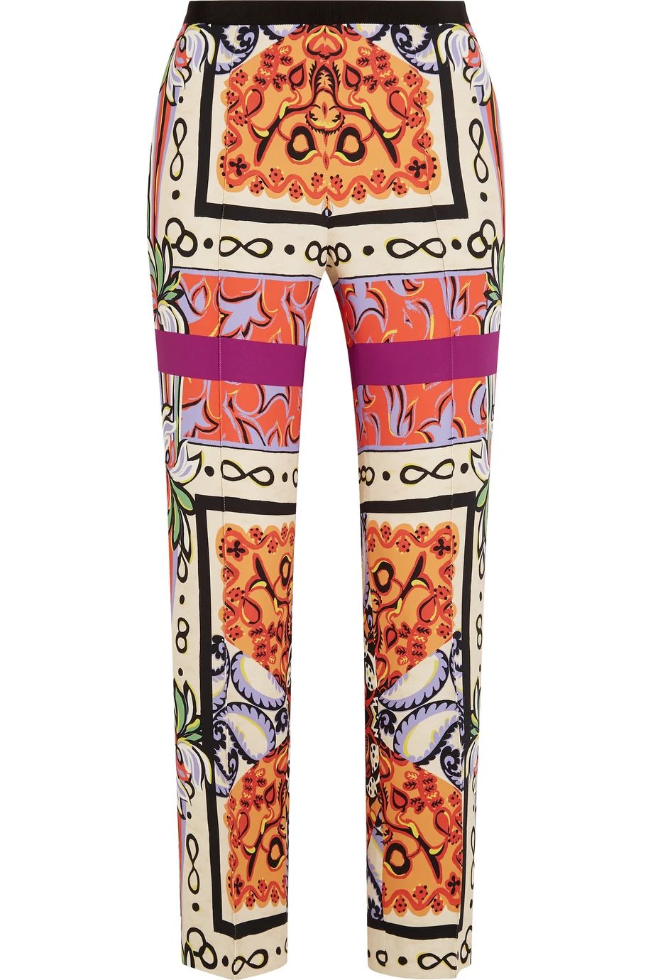 Etro Printed Crepe Tapered Pants, Orange, Women's, Size: 38 | NET-A-PORTER (US)