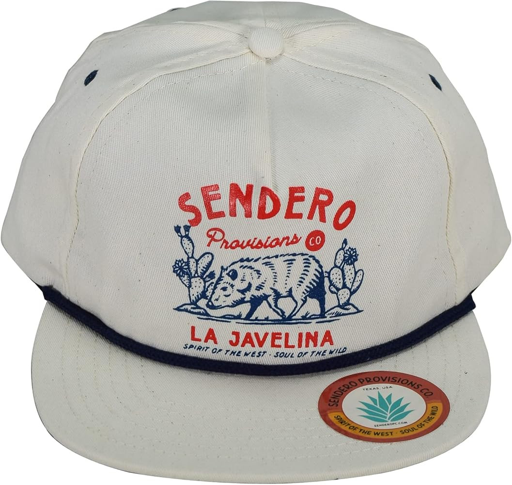 Sendero Provisions Co. Screen Printed Design La Javelina Snapback Hat Off White One Size | Amazon (US)