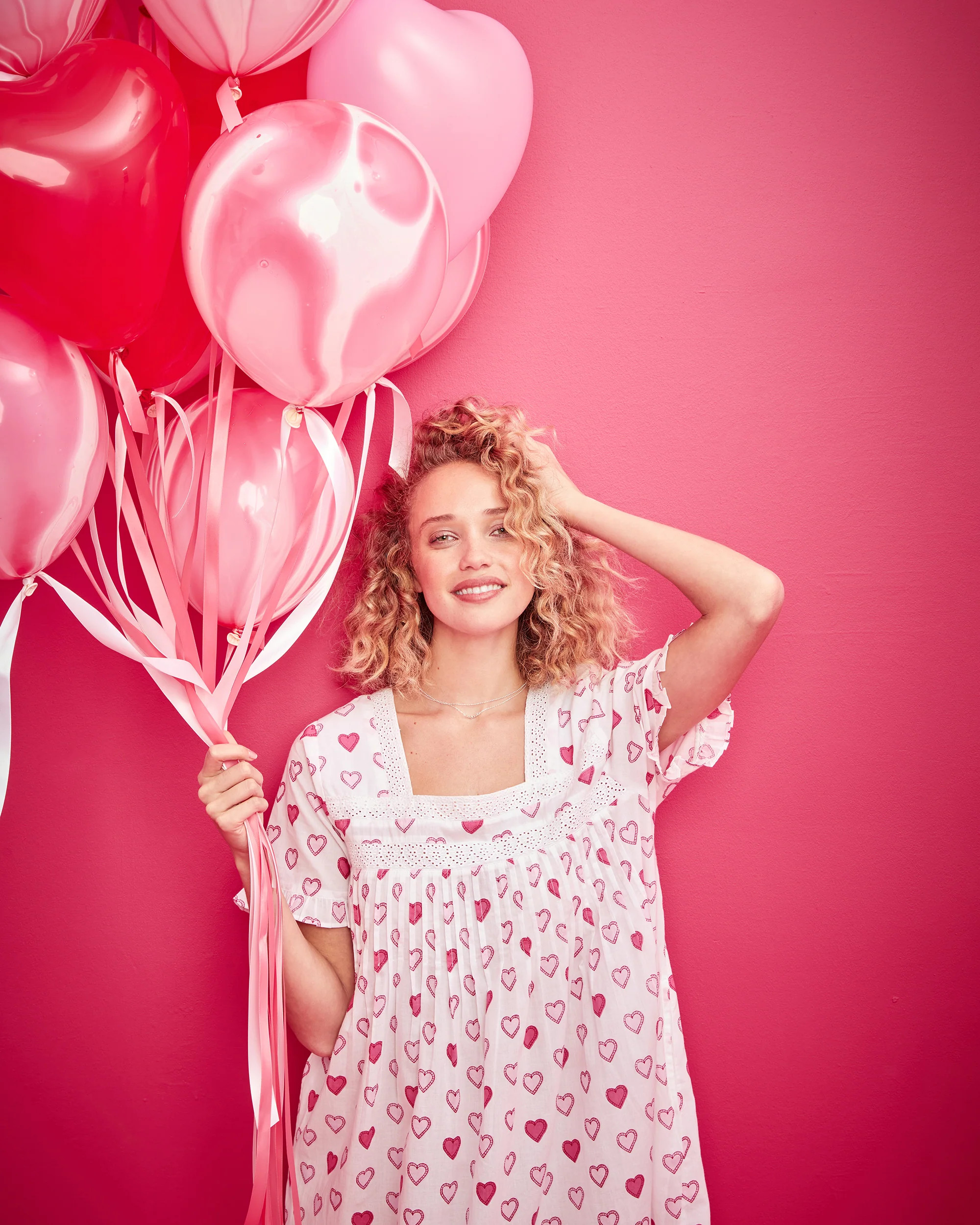 Candy Hearts - Nashville Nights Nightgown - Pale Pink | Printfresh