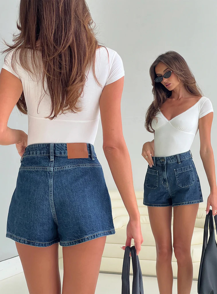 Take My Breath Denim Shorts Blue | Princess Polly US