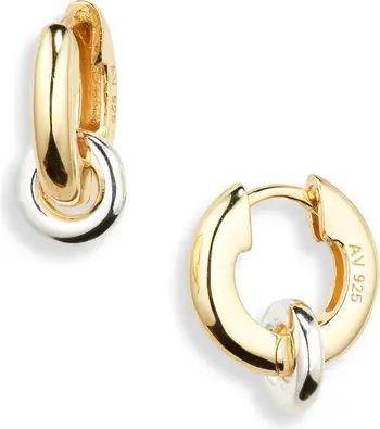 Argento Vivo Sterling Silver Two-Tone Interlock Hoop Earrings | Nordstrom | Nordstrom
