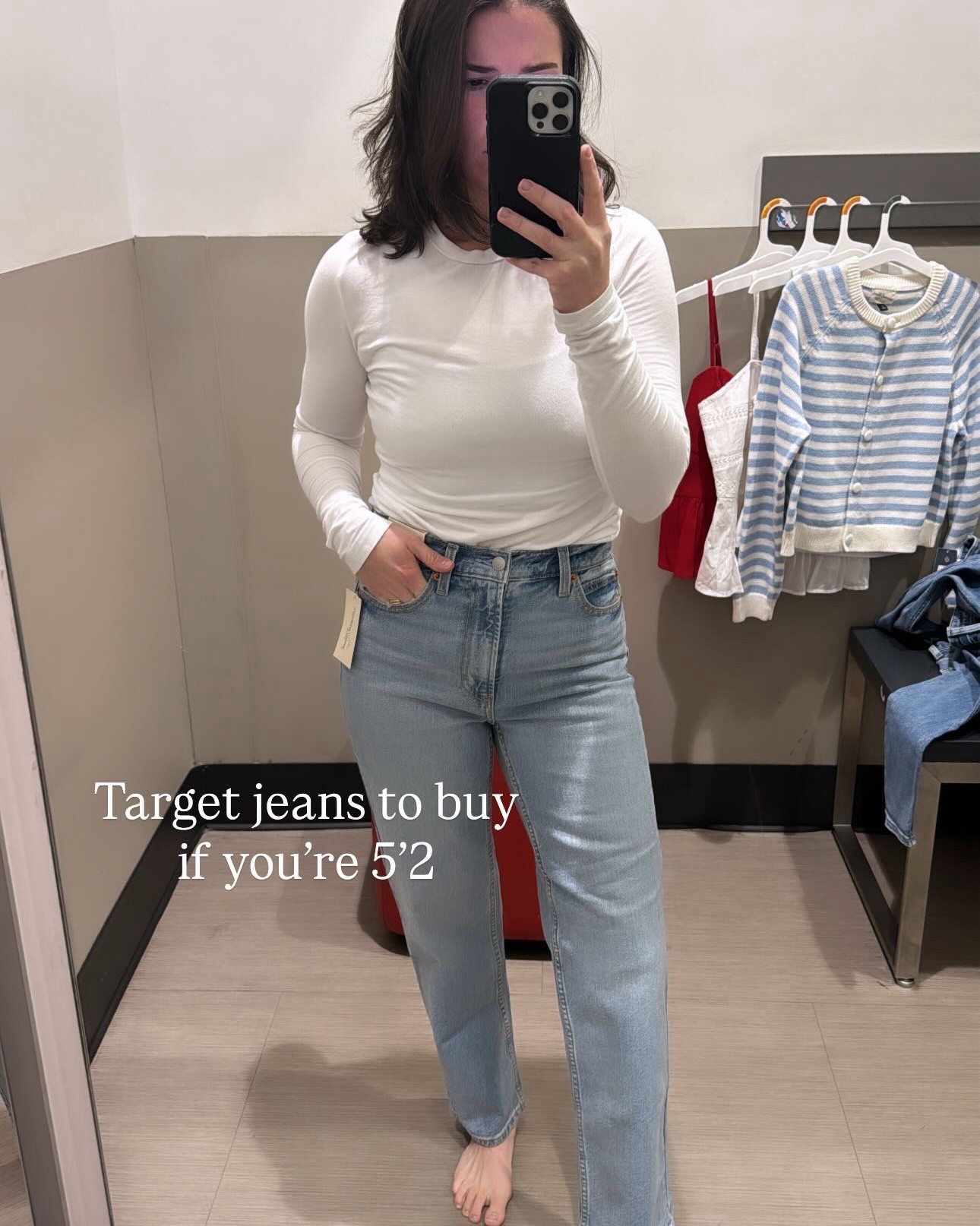 New @target jeans to buy if you’re on the shorter side 💕 Comment JEANS to shop! 

#targetjeans #targetstyle #classicjeans 

#LTKmomlife #LTKPetite