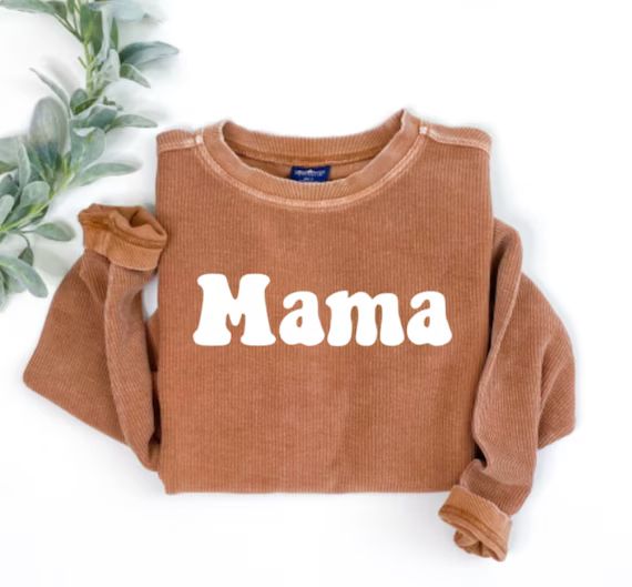 Mama Cord Sweatshirt  Fall Crew Neck  Loungewear  Cord - Etsy | Etsy (US)