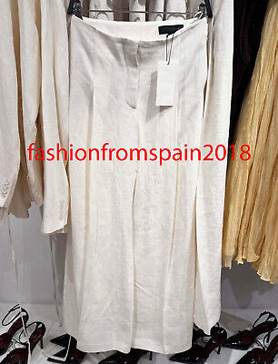 ZARA NEW WOMAN LINEN BLEND PLEATED PANTS ZW COLLECTION ECRU XS-XL 2420/586/712  | eBay | eBay US