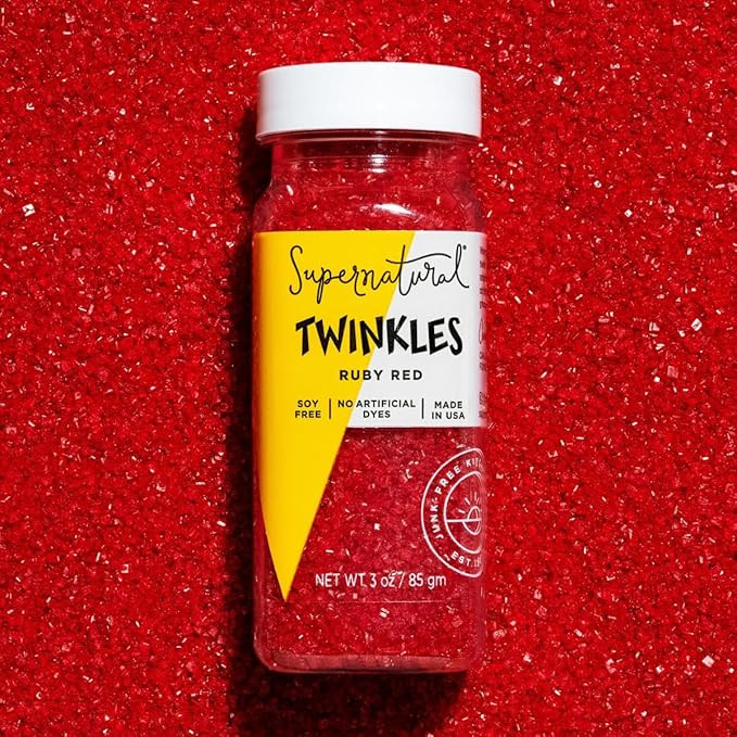 Supernatural Twinkles Sprinkles, Ruby Red Sanding Sugar, Dye-Free, Vegan, 3oz, Made in USA | Amazon (US)