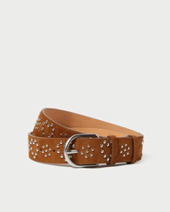 Beckett Cacao Suede Studded Belt | Loeffler Randall