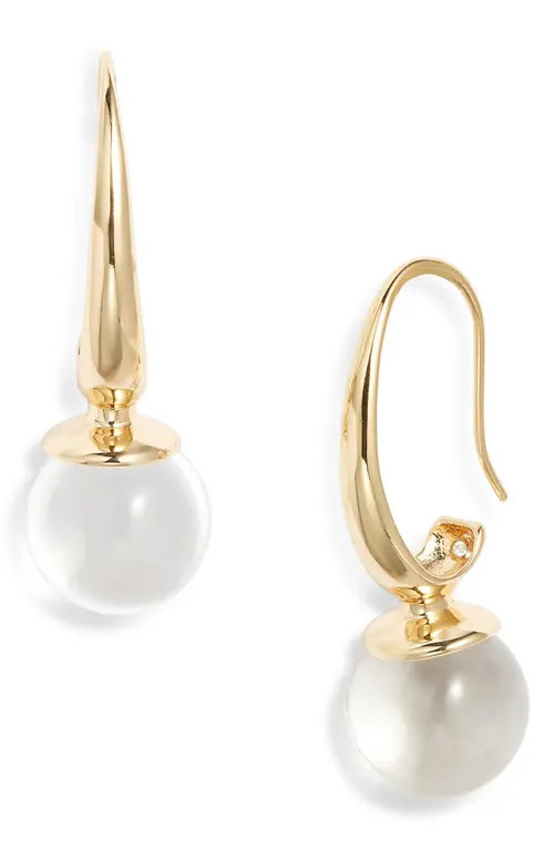 Nordstrom Orb Threader Earrings in Clear- Gold at Nordstrom | Nordstrom