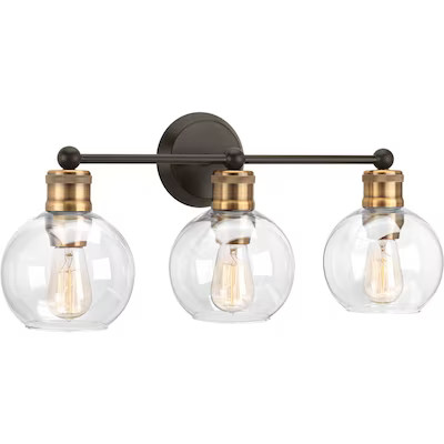 Progress Lighting  Hansford 24.5-in 3-Light Antique Bronze Farmhouse Vanity Light | Lowe's
