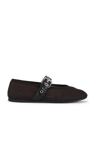 Miu Miu Ballerine Rete Flat in Brown | FWRD 