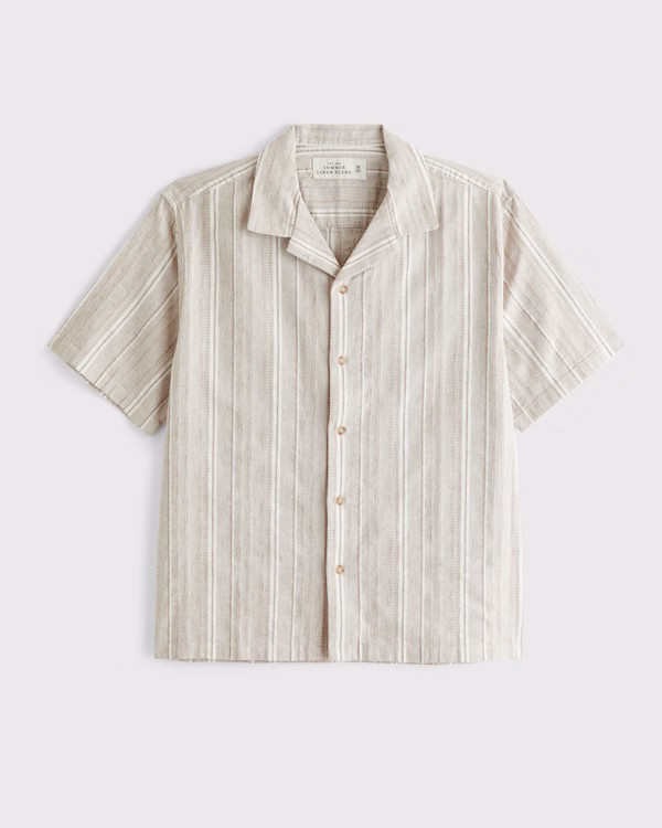 Camp Collar Summer Linen-Blend Shirt | Abercrombie & Fitch (US)