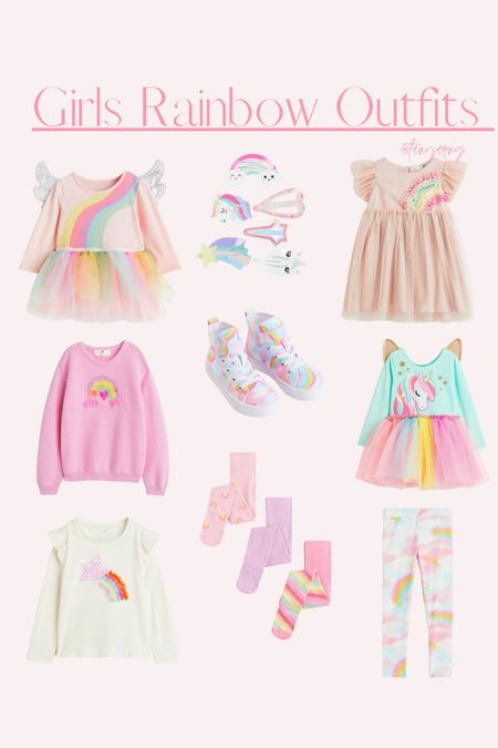 Girls rainbow outfits 🌈. 20% off today. 

#LTKunder50 #LTKkids #LTKfamily
