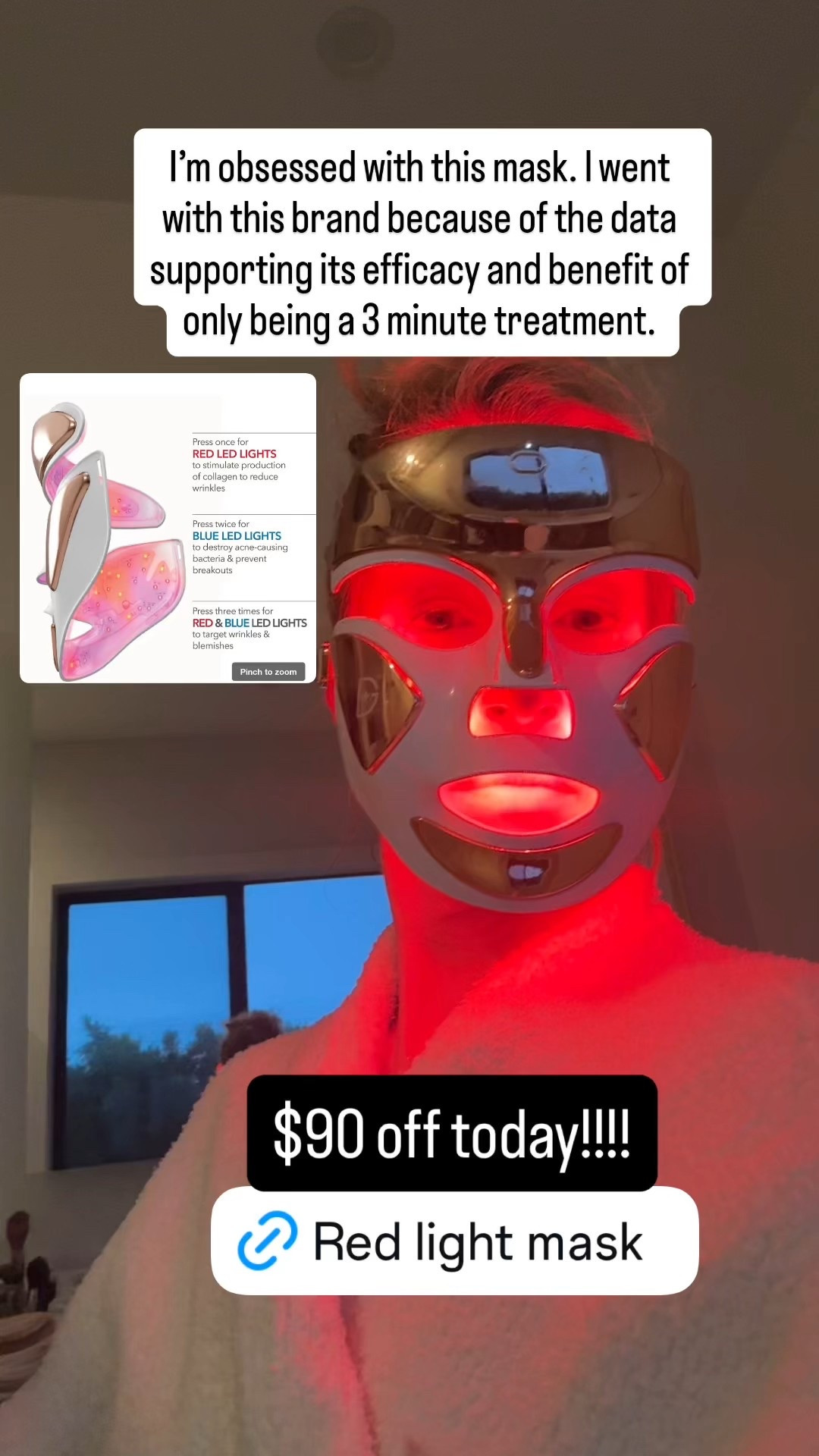 Reduce fine lines and build collagen with red light mask 

#LTKCyberWeek #LTKBeauty