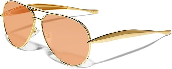 Retro Gold Aviator Sunglasses for Women Men, 2025 Metal Oversized 70s Aviators Sun Glasses | Amazon (US)