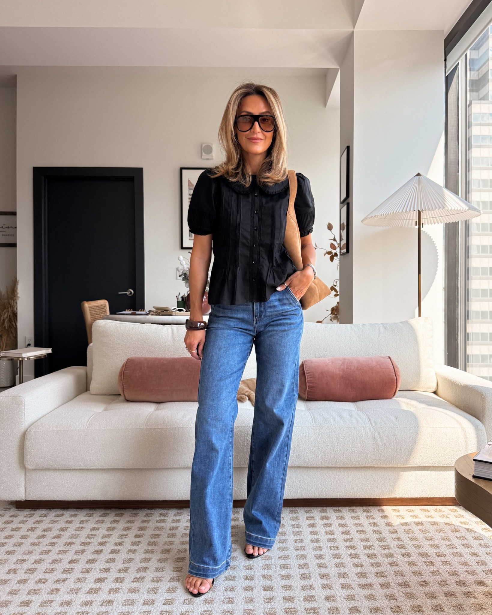 Two staples under $100 that I’m loving right now 🫶🏽 These picks are easy to style in a variety of ways, and they’re perfect for transitional weather wear. This blouse has the prettiest detailing while the simple silhouette and black color makes it a timeless pick. I’m also totally impressed with these jeans (especially for the price point!) Size 25 in the jeans and an XS in the top.

#LTKSeasonal #LTKFindsUnder100 #LTKStyleTip