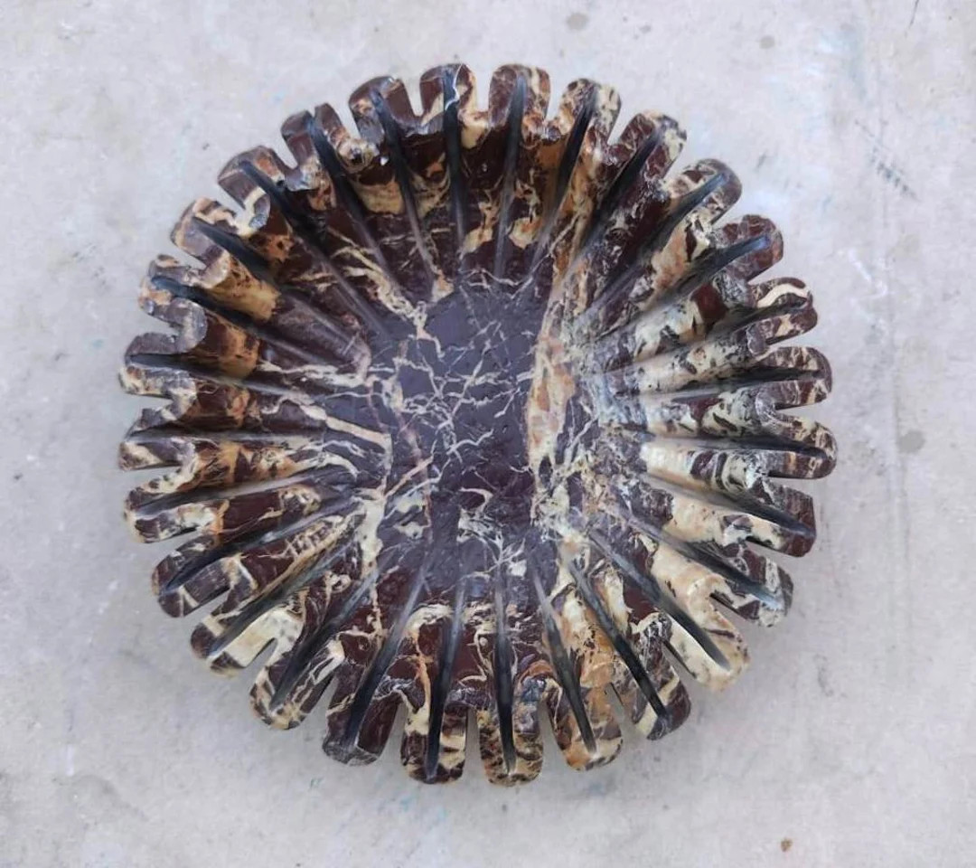 Decorative Marble Bowl, fruit bowl, hand carved marble Ruffle Bowl, Natural Stone Decorative bowl... | Etsy (US)