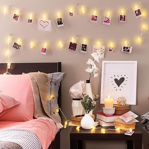 Photo Clip String Lights (16.4ft) 40 LED & Remote, Battery Powered - Christmas Gift for Teen Girl... | Amazon (US)