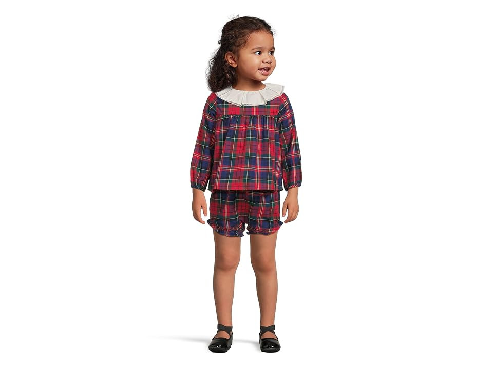 Janie and Jack Plaid Ruffle Collar Set (Infant) Girl's Clothing Red : 6-12 Months, Cotton | Zappos