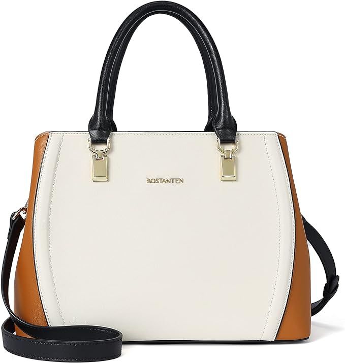 BOSTANTEN Women Leather Handbags Top Handle Satchel Purses Medium | Amazon (US)