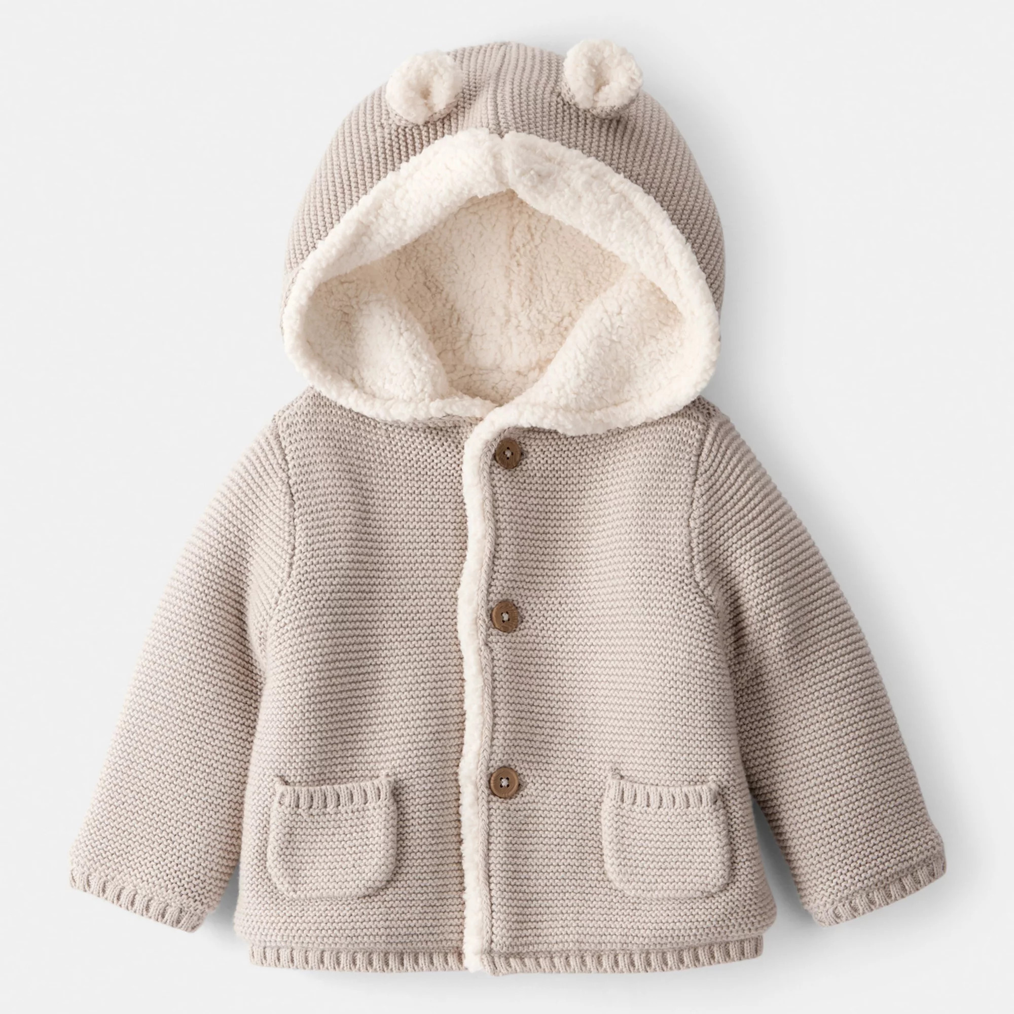 Baby Carter's Sherpa Lined Cotton Long-Sleeve Sweater | Kohl's