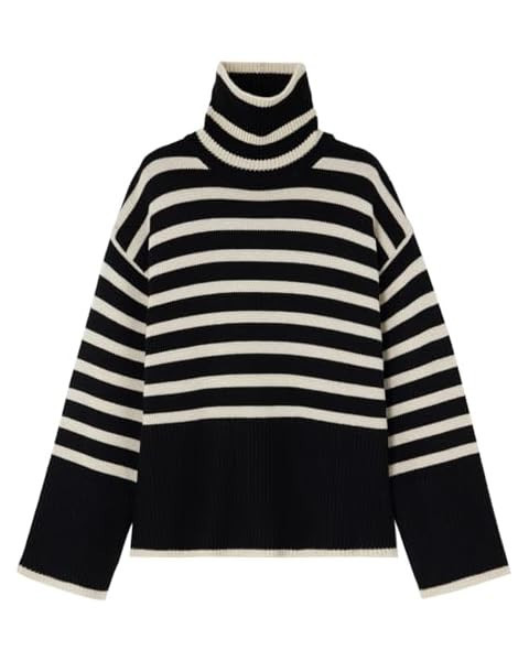 LILLUSORY Women's Oversized Cozy Turtleneck Knit Sweaters Loose Fit Ribbed Winter Clothes with Si... | Amazon (US)