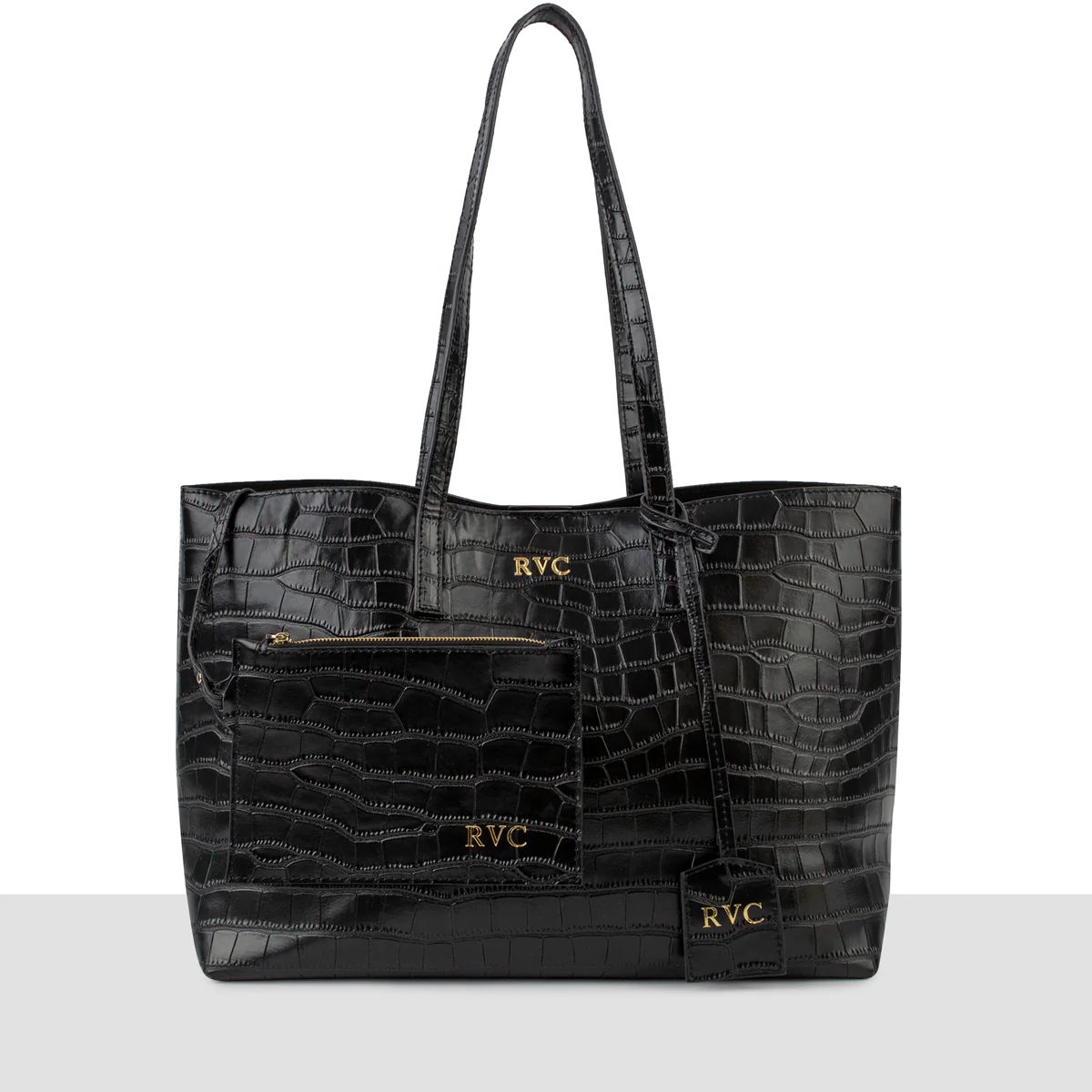 Stockholm' Black   Leather Tote Bag | Azurina