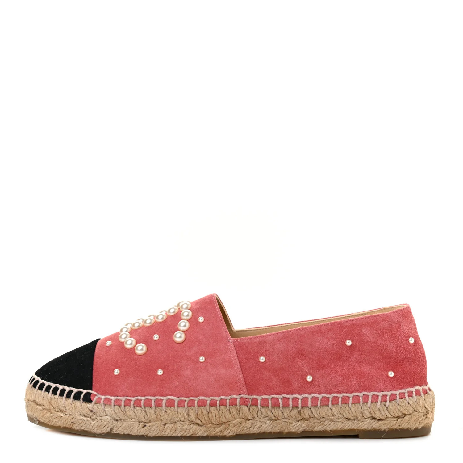 CHANEL Suede Pearl CC Espadrilles 39 Pink | FASHIONPHILE | Fashionphile