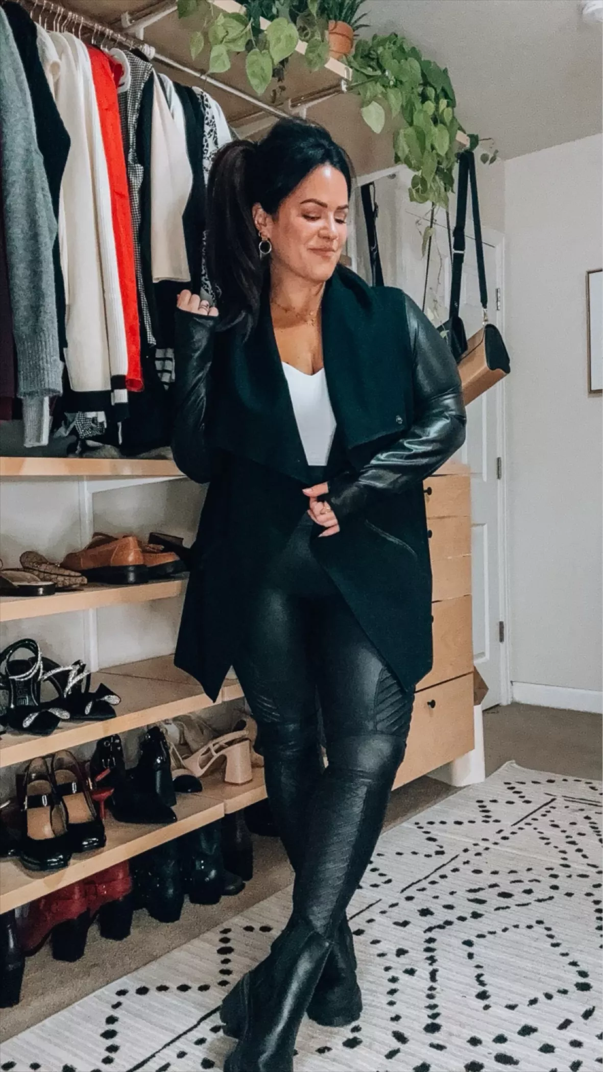 Faux Leather Moto Fleece-Lined … curated on LTK