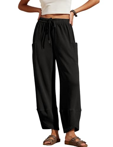 Xiaoxuemeng Womens Wide Leg Sweatpants Elastic Waist Baggy Harem Pants Drawstring Palazzo Sweatpa... | Amazon (US)