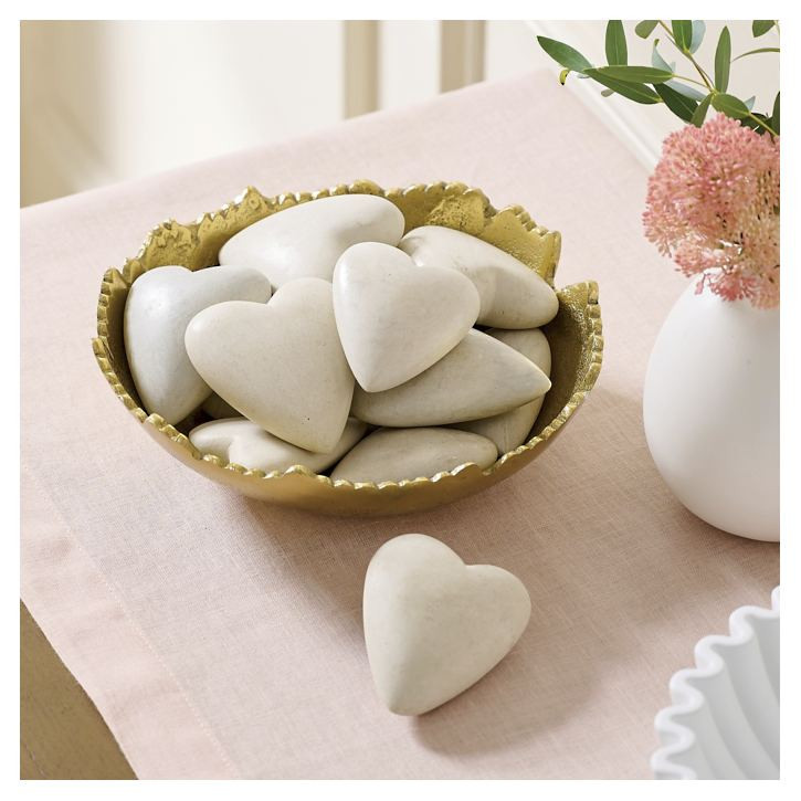 Hand Carved Heart Bowl Filler, Set of Six | Grandin Road | Grandin Road