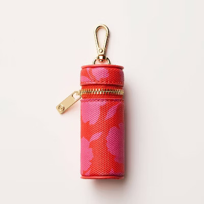 Canvas Classic Rose Lipstick Bag Charm Keychain - kate spade new york x Target Pink/Red | Target
