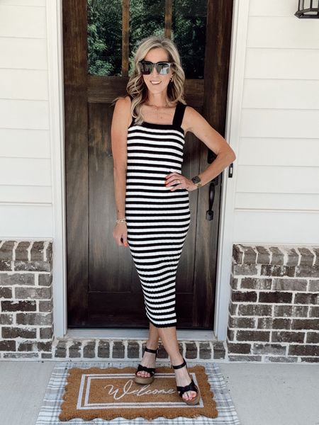 Amazon summer 2024 knit Bodycon dress with square neck on limited time deal only $29! Wearing size small 

Linked up shoe options  

#LTKOver40 #LTKFindsUnder50 #LTKStyleTip