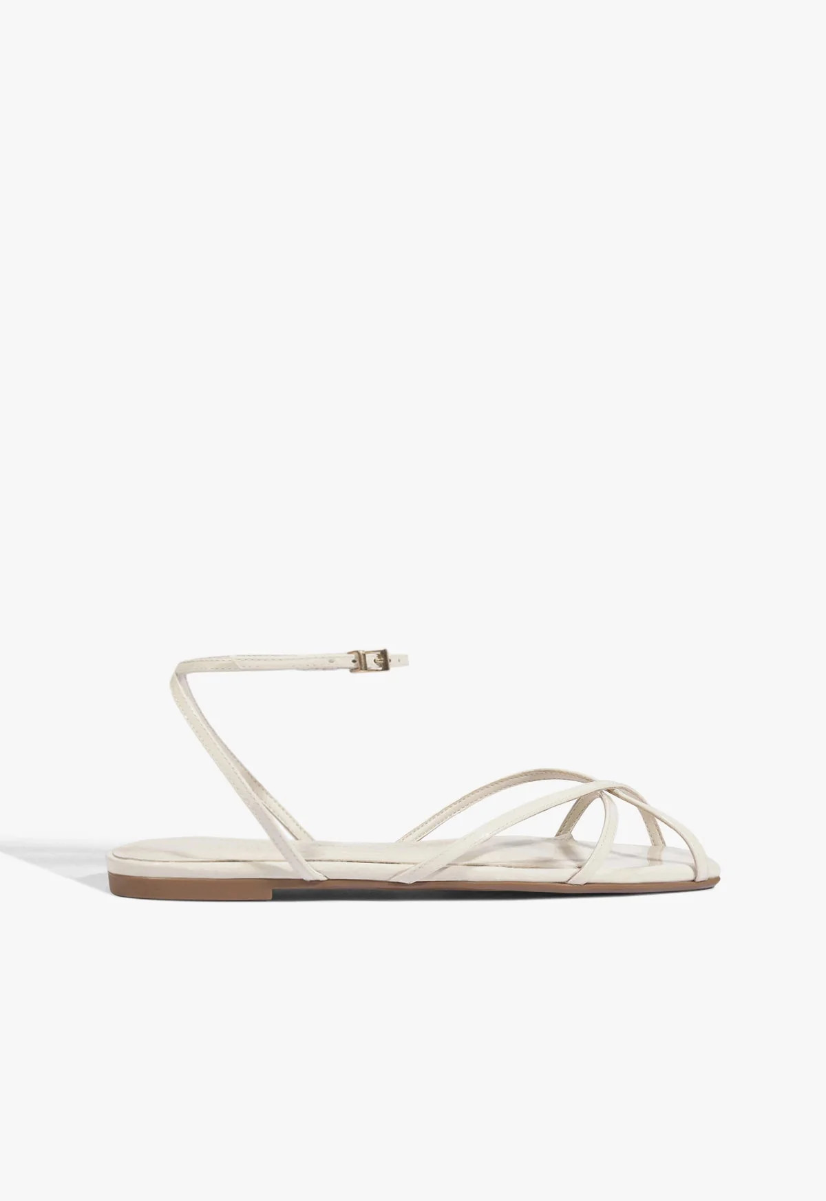 Caeline Buckle White Flat Sandal | Schutz (US)