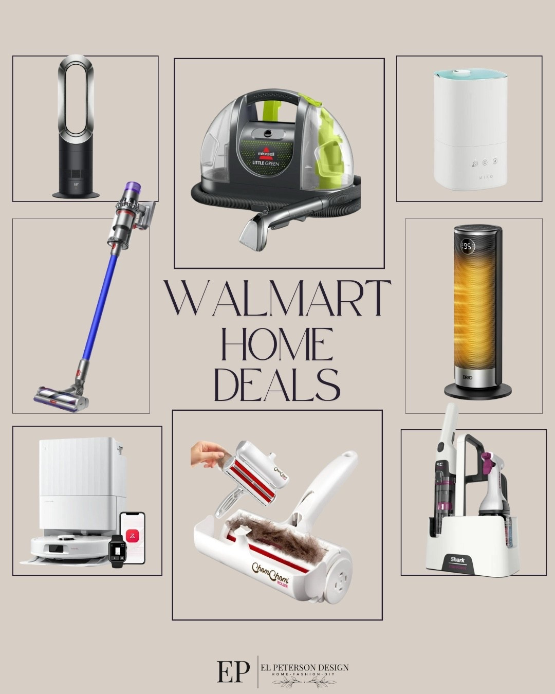 Walmart
Home Deals
Fan
Vacuum 
Space heater
Dog hair remover
Robot vacuum
Humidifier 
Carpet cleaner 

#LTKSaleAlert #LTKHome