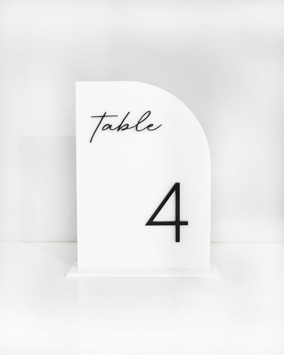 Half Arch Acrylic Table Numbers • Matte • Arched •  Table Number Wedding •Centerpieces... | Etsy (US)