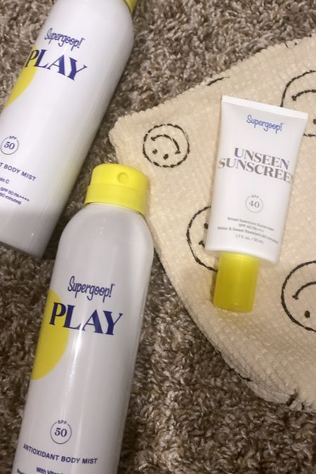 Spring break and summer essentials! Super goop is our fav sunscreen 