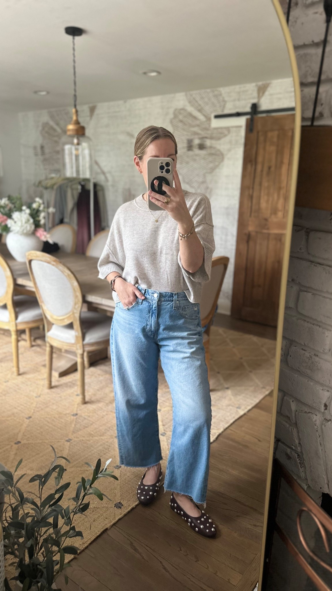 This is my party mom outfit for a mild temperature rainy New Jersey day. I am in a small cashmere boxy crop tea and a size 29 regular denim. Both are so soft and uncomfortable. I’ve had the top for years and have it in multiple colors, it is lightweight and perfect for the spring. It’s so soft and cozy in the jeans are also so soft. I have already worn them almost every day and washed them about five times! I have them in white also because they are just so good! ￼￼￼

#LTKmomlife #LTKootd #LTKdayinmylife

#LTKdayinmylife #LTKmomlife #LTKootd