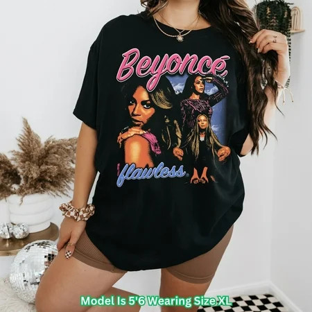 BEYONCE FLAWLESS Graphic Shirt Cute Beyonce Oversized Unisex Hip-Hop Rap Graphic Tee - Vintage Aesthetic 90s Graphic Tee Beyonce Fan Gifts | Walmart (US)
