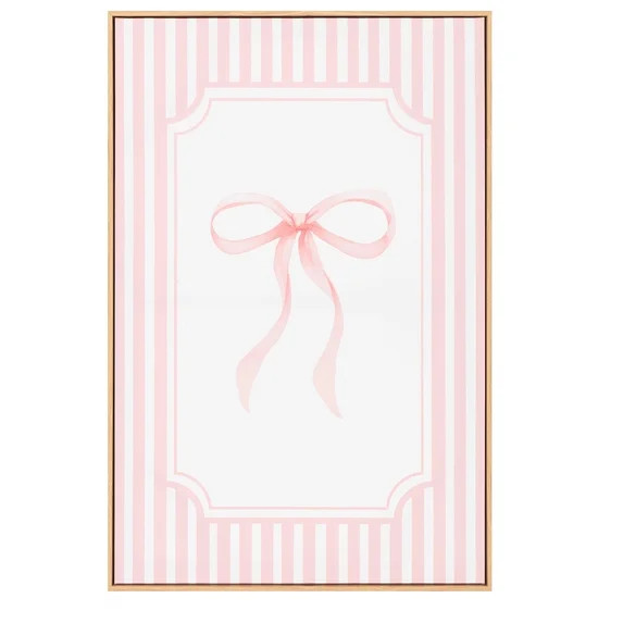 My Texas House Pink Bow on Stripes 20" x 30" Fashion Framed Wall Art | Walmart (US)