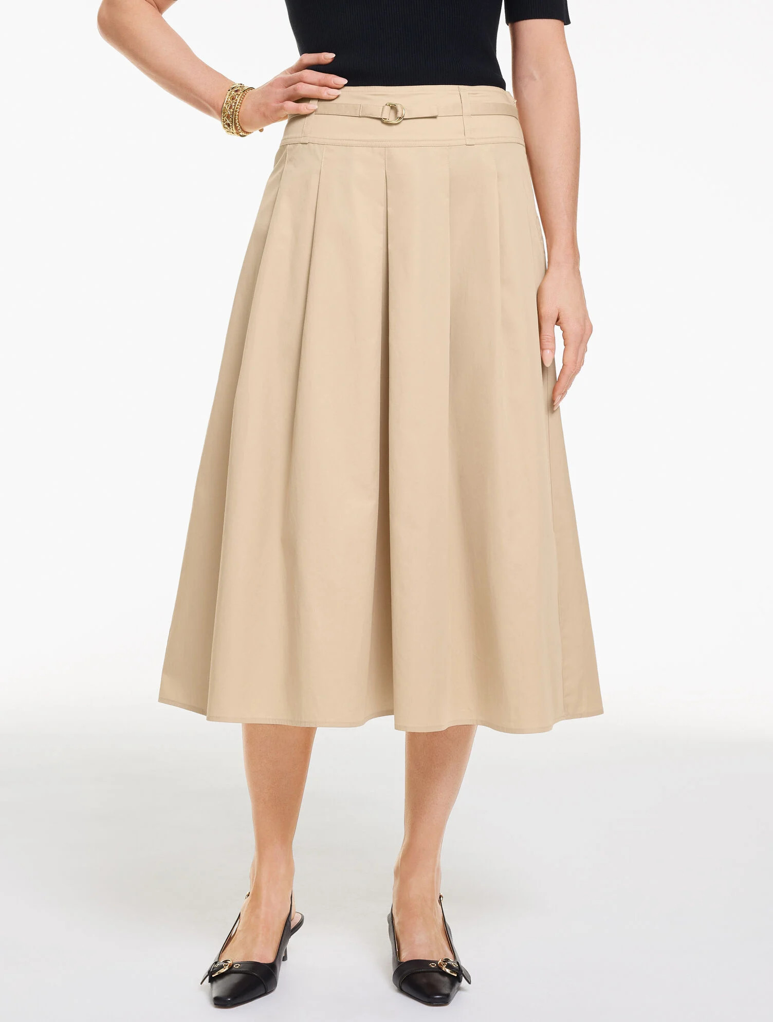 Fit & Flare Twill Skirt | Talbots